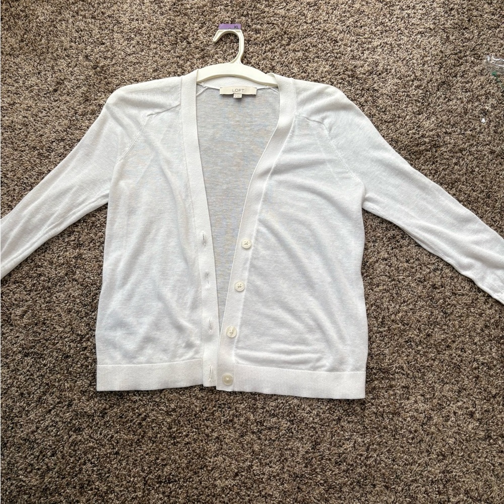LOFT White Knit Sweater